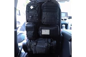 JIMIKAY Universal Tactical Seat ​Back Organizer Vehicle Molle Panel Organizer Storage Bag with 5 Detachable Molle Pouch for All Vehicel Such as Jeep,Truck,SUV, Car, Ford,Chevy etc