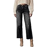 Dokotoo Womens High Waist Baggy Jeans Wide Leg Casual Petite 2026 8 Points Length Stretch Denim Pants