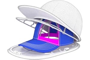 YEENOR Hat Washer Cage for Washing Machine - Baseball Cap Cleaner Rack, Ball Cap Washing, Dishwasher Safe, Perfect for Cleaning and Protecting Hats in Dishwasher (White 1 Pack with Bag)