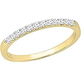 Dazzlingrock Collection 0.22 Ctw Round Gemstone or Natural Diamond Women Stackable Anniversary Engagement Wedding Band in Real Solid Gold