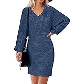 Grace's Secret Womens Ribbed Knit Sweater Dress Long Sleeve Casual Fall Winter Dresses 2025