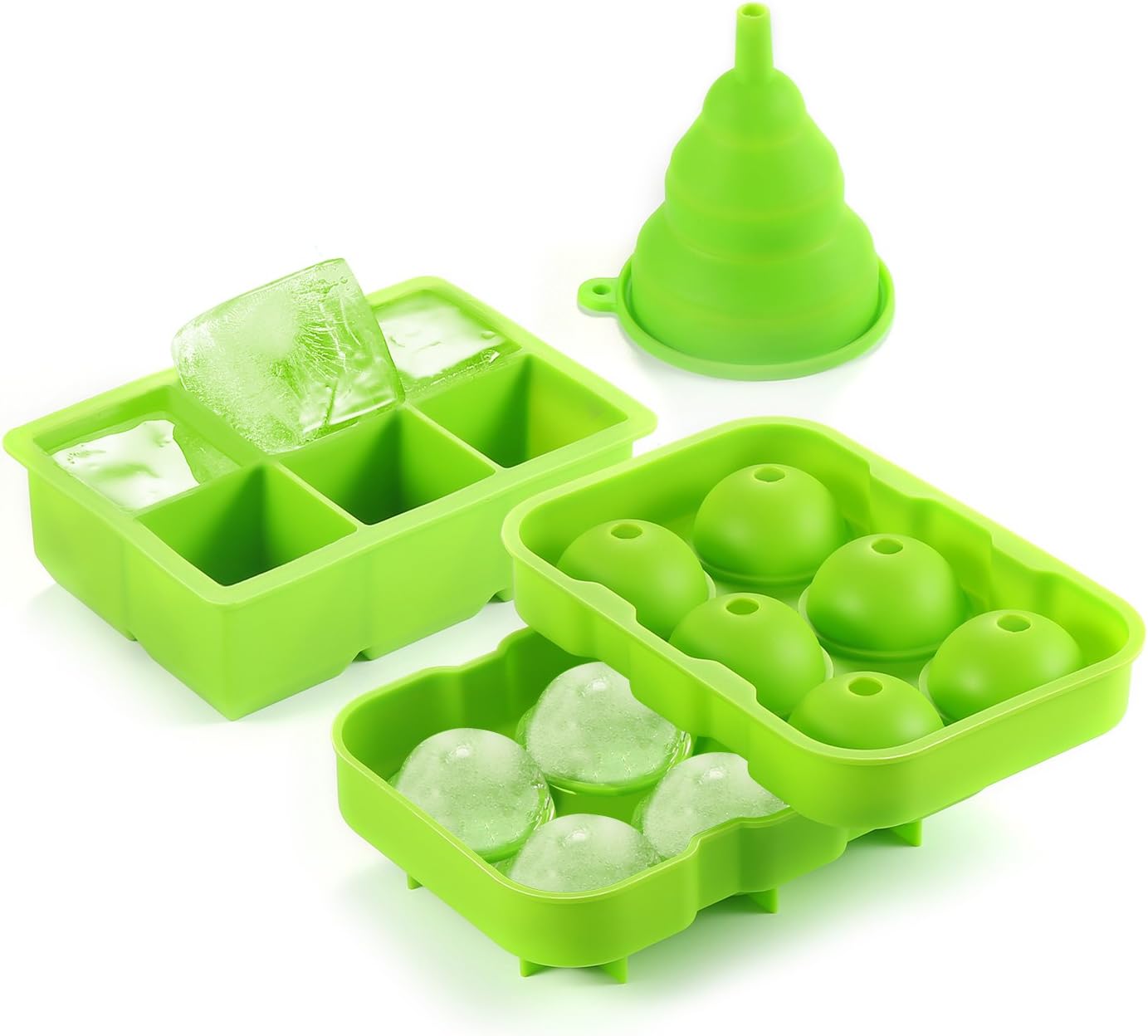 AQV Silicone Ice Cube Tray, Ice Cube Moulds for Ice, Jelly, Pudding, Freezer, Whiskey and Cocktails