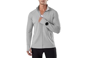 Locachy Men's Lightweight Quick Dry Athletic Jacket Full Zip Stand Collar Running Workout Performance Shirt