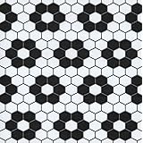 FloorPops FP3931 Biscotto Peel & Stick Floor Tiles, Black
