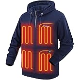 Venustas Unisex Heated Hoodie with Battery, Quarter-Zip Pullover Sweatshirt with 6 Heating Zones for Men & Women