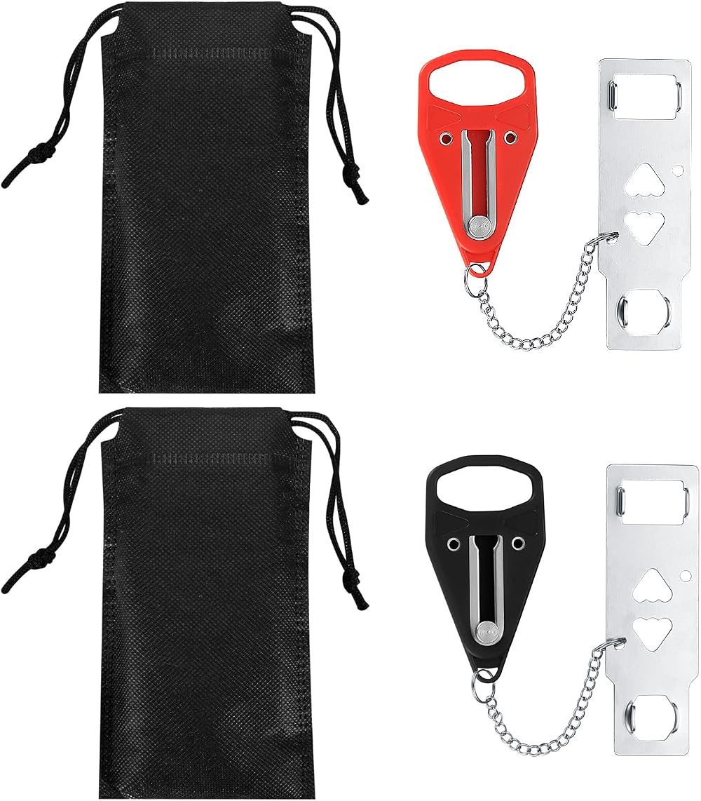 LJHOME Portable Door Lock 2 Pack Security Anti-Theft Inward Door Locks