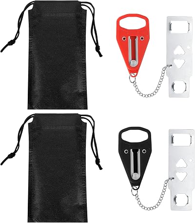 LJHOME Portable Door Lock 2 Pack Security Anti-Theft Inward Door Locks