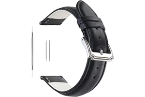 Berfine 18mm 20mm 22mm Calf Leather Watch Band, Extra Soft Watch Strap for Men Women