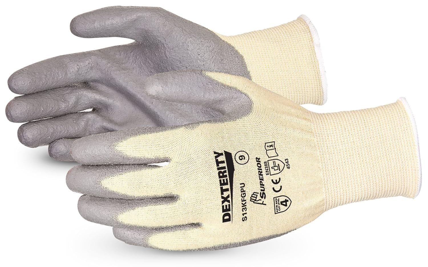 DEXTERITY PU PALM-COATED CUT-RESISTANT STRING-KNIT GLOVE GREY 11