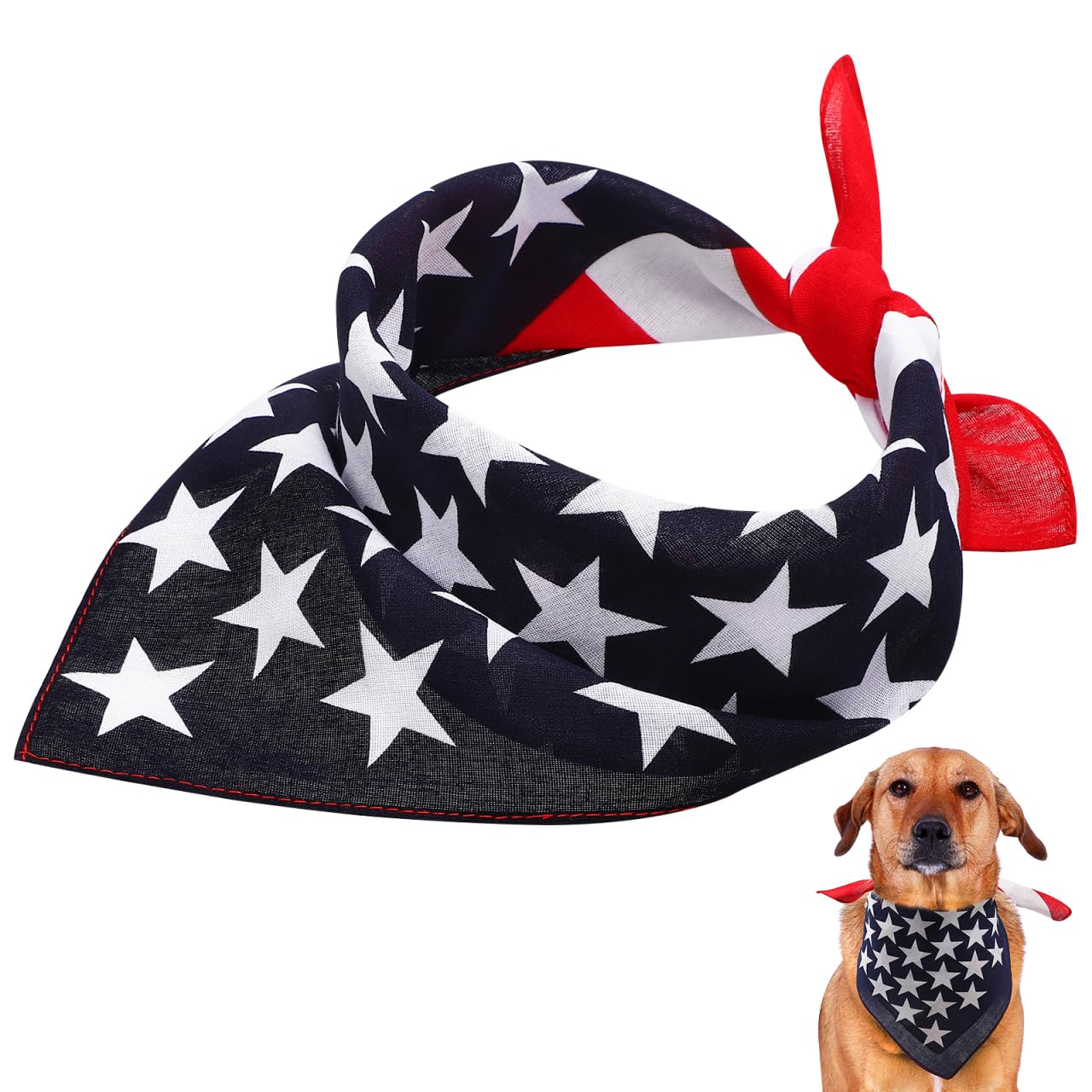 VALICLUD American Flag Dog Bandana Triangle Shape Pet Scarf Multifunctional Collar Bib Puppy Dress up Accessories for Dog Party and Everyday Wear
