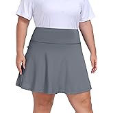 MoFiz Plus Size 20" Knee Length Skorts Skirts for Women Golf Tennis Skort High Waisted Athletic Skirt for Summer Casual
