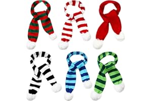 Liitrsh 6 Pcs Unisex Christmas Scarf with Tassels, Soft Knitted Scarf Holiday Scarf for Women Wraps Gift, 6 Styles (Ball Style) Multicolor
