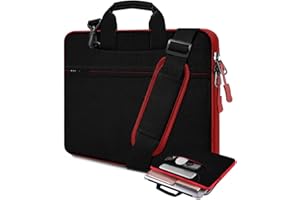 HSEOK Universal Laptop Shoulder Bag 13-17.3 Inch Shockproof Briefcase with Multi-Pockets & Adjustable Strap for MacBook Pro/Air