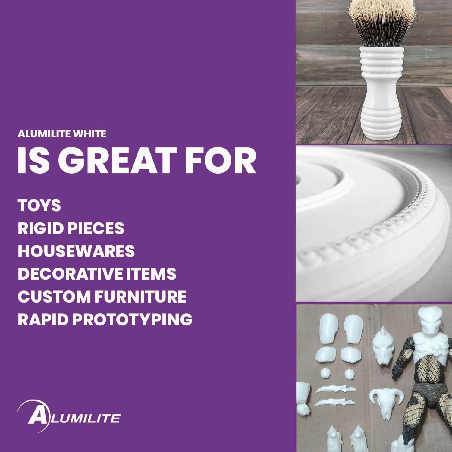 Alumilite Amazing White Casting Resin Kit, 32 oz (16 oz Part A + 16 oz Part B) – Ideal for Pouring Small to Large Durable Pieces, Arts, Crafts, Jewelry, and Decorative Items, 10-Minute Cure Time