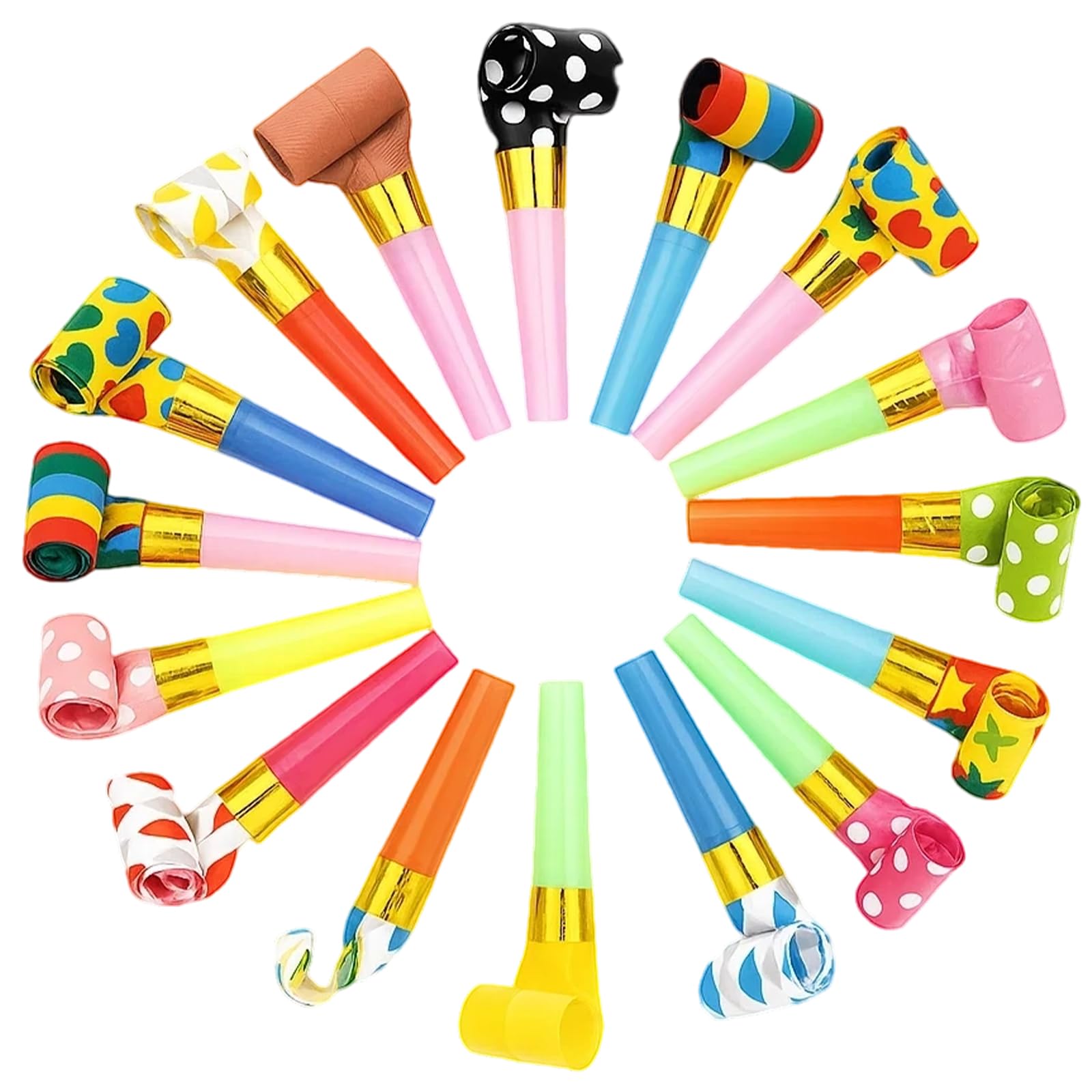 30 Pcs Party Blowers, Colorful Trumpet Noisemakers, Fun Party Whistles for All, Perfect for Birthday Parties, Classroom Rewards, Anniversary, Wedding, Christmas
