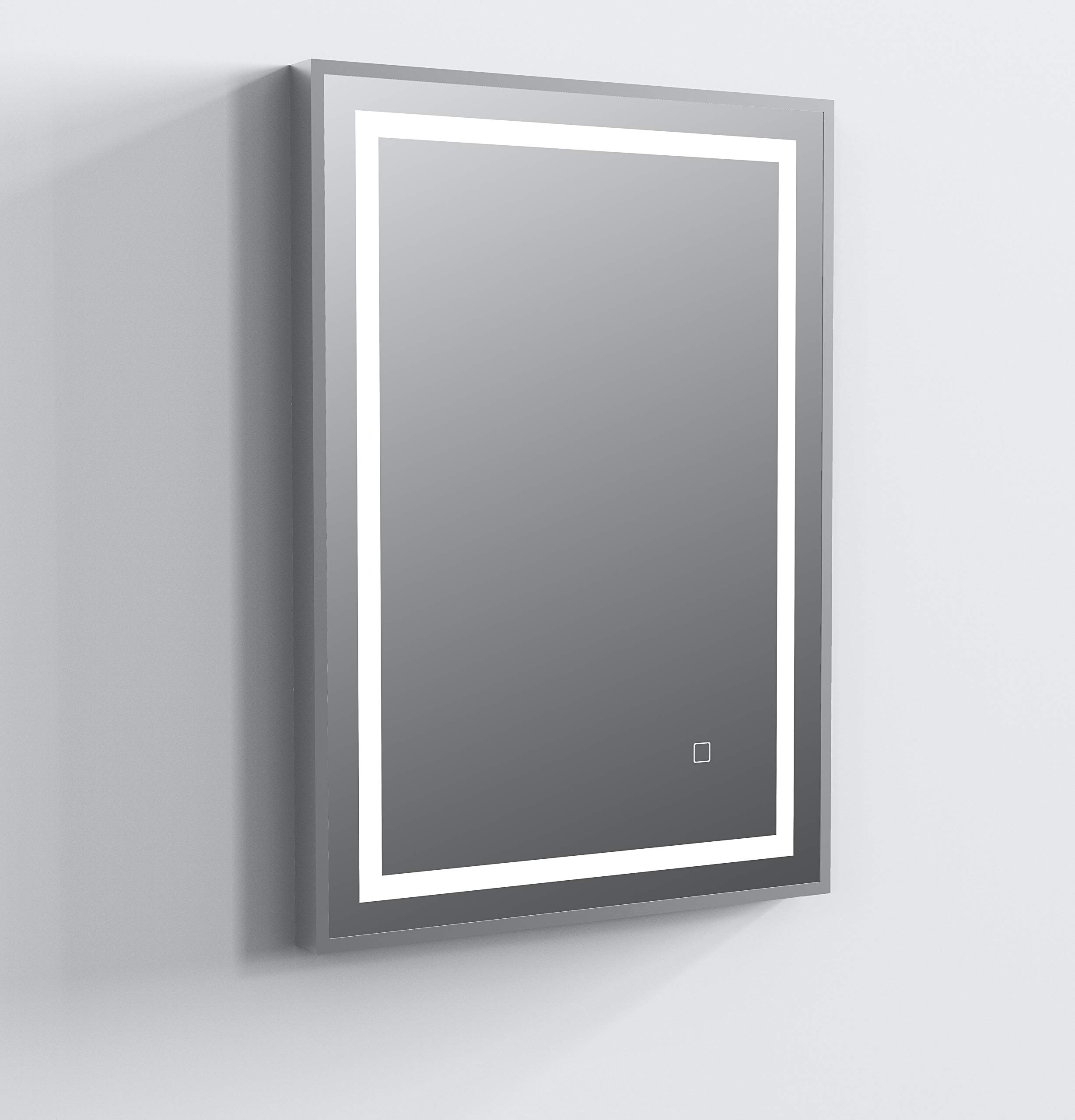 Keenware KBM-444 Slimline Grey Framed Touch Control LED Mirror; 700x500mm