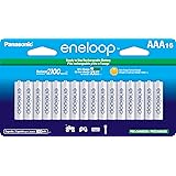 Panasonic BK-4MCCA16FA eneloop AAA 2100 Cycle Ni-MH Pre-Charged Rechargeable Batteries, 16 Pack