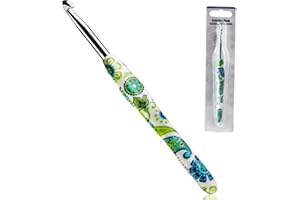 6mm Looen Crochet Hook, Ergonomic Handle for Arthritic Hands, Soft Rubber Grip Extra Long Knitting Needles for Crochet Beginners, Knitting Enthusiasts (6mm)