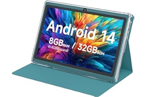 HOTTABLET Tablet 7Inch Android 14.0 with Protective Case, 8GB(4+4GB Expand) RAM+ 32GB ROM, IPS Screen, Dual Camera, Bluetooth 5.0 WiFi Tab (Navy Blue)