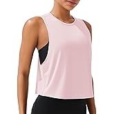 JOYSPELS Workout Tank Tops for Women, Ice Silk Quick Dry Athletic Crop Top, Loose Fit Running Yoga Gym Shirts