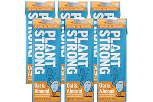 PLANTSTRONG Oat & Almond Milk 32oz (6 Pack) - NON-GMO - Plant Based, Vegan - Gluten Free Dairy Free - Shelf Stable - Lactose Free Milk - No Gums or Oils