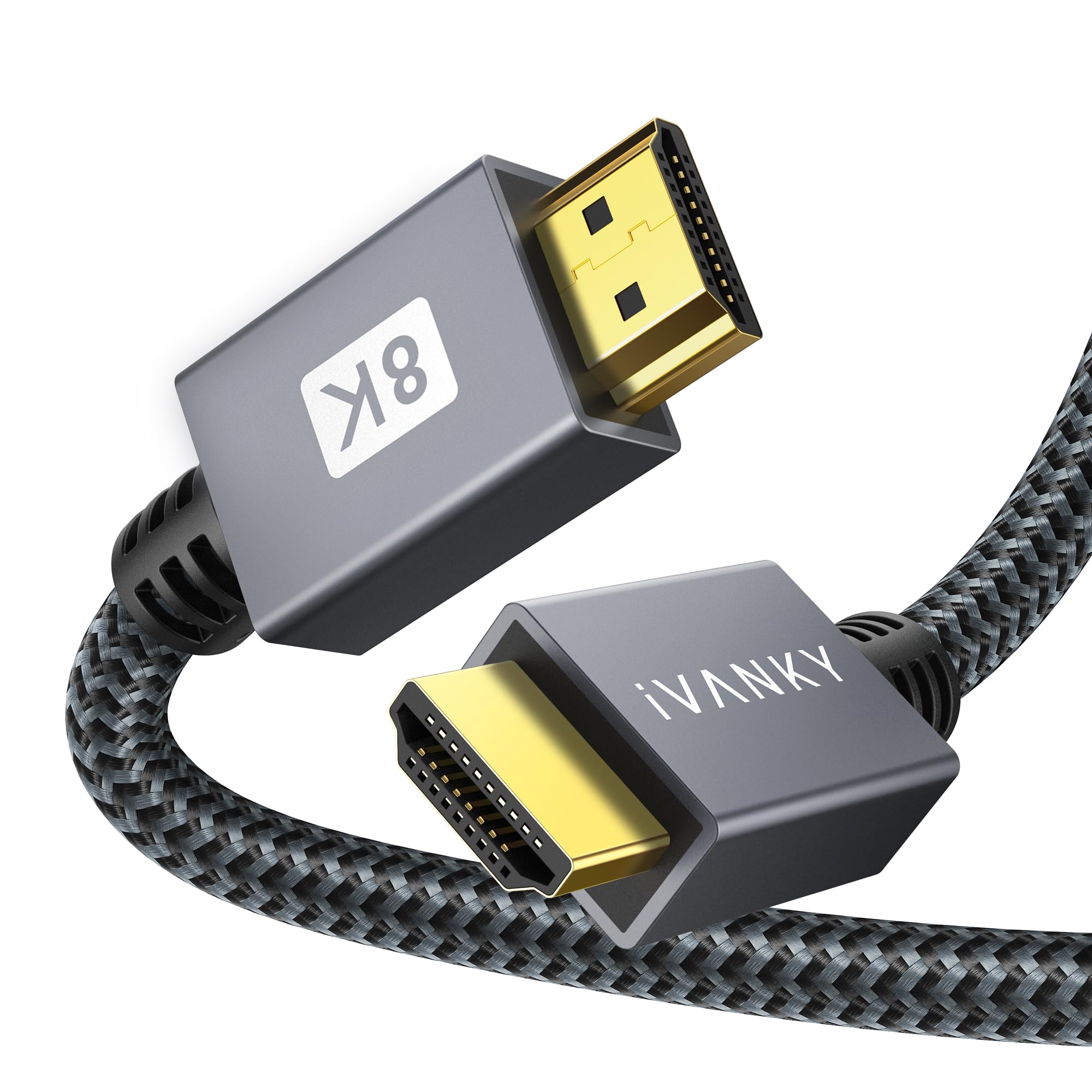 hdmi ケーブル8K 60Hz 2m iVANKY hdmi 2.1 cable TV など適用 hdmiケーブル 4K(120Hz) eARC/48Gbps/UHD/HDR10+/3D/高速 イーサネット/HDCP2.3対応 hdmi Nintendo Switch PS5/3 Fire TVなど適用 5種の長さえいちでぃえむあいケーブルウルトラハイスピード商品画像