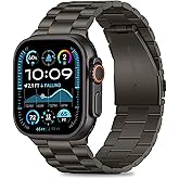 HITZEE Compatible with Apple Watch Ultra Band 49mm Business Stainless Steel Metal Strap Men Women Link Bands Compatible for Apple Watch Ultra 3/2/1, 49mm Graphite