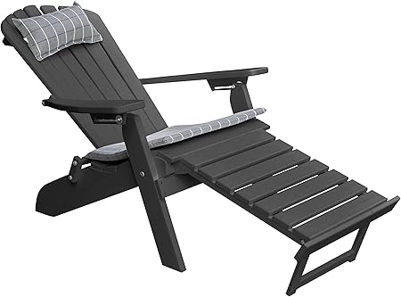 Amazon Com Polywood Adirondack Chair With Retractable Ottoman