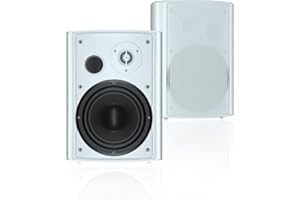 STUDIOFINIX 6.5 Inches Indoor Outdoor Bluetooth Speakers Waterproof Wired Wall Mount Active Speakers 400 Watt for Patio Garage,Deck,Backyard (White)