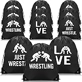 Paterr 12 Pieces Wrestling Drawstring Bag Sport Pack Cinch Sack Unisex Fan Backpack for Men Women, 3 Styles