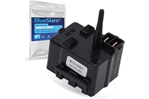 BlueStars Ultra Durable WR07X10097 12uF 250VAC Relay and Overload Assembly Replacement - Compatible with G.E Refrigerators - Replaces 1265640 AP4300623 PS1766101 513604045