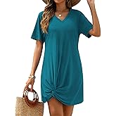AI'MAGE Swimsuit Cover Ups for Women Short Sleeve Bathing Suit Coverup Casual Bikini Swimwear Beach Cover Up Dress S-XXL