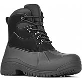 Furuian Winter Steel Toe Work Boots for Men Insulated Waterproof Work Boots for Men Steel Toe Shoes Mens Winter Snow Duck Booties