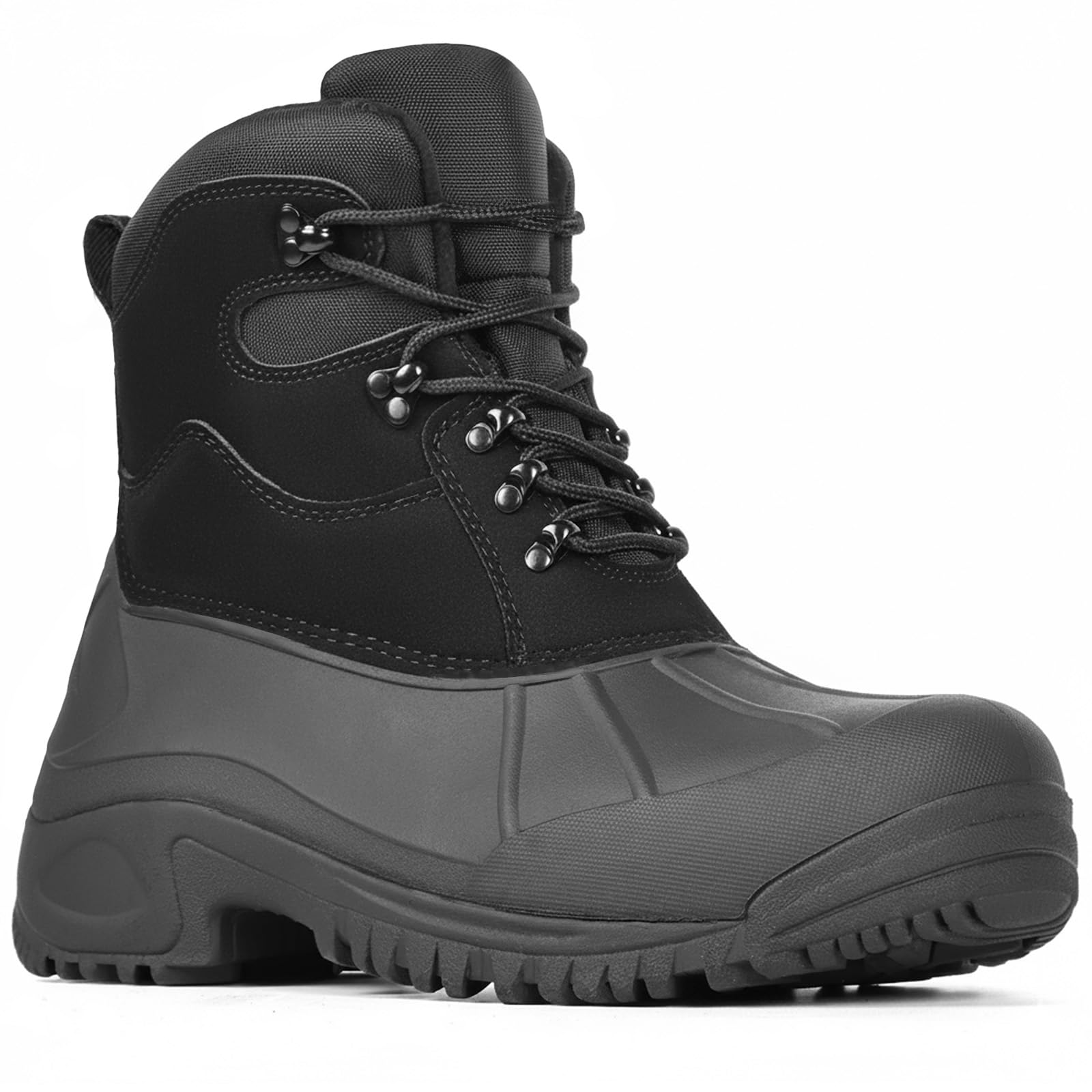 Photo 1 of Furuian Winter Steel Toe Work Boots for Men Insulated Waterproof Work Boots for Men Steel Toe Shoes Mens Winter Snow Duck Booties