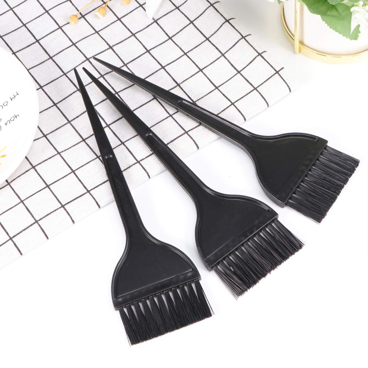 Pixnor 12 Pack Hair Dye Brushes, Highlight Brush Handle Hair Coloring Dyeing Kit Color Tint Applicator for Salon Black : Beauty