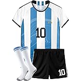 RONBTILLO Soccer Jerseys for Kids #10 Boys Girls Youth Child Team Training Uniform Kit