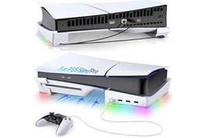 Gorixer RGB Horizontal Stand for PS5 Pro/PS5 Slim Console with 4 USB Hubs,Stand for PlayStation 5 Pro/Slim Disc&Digital,Base 
