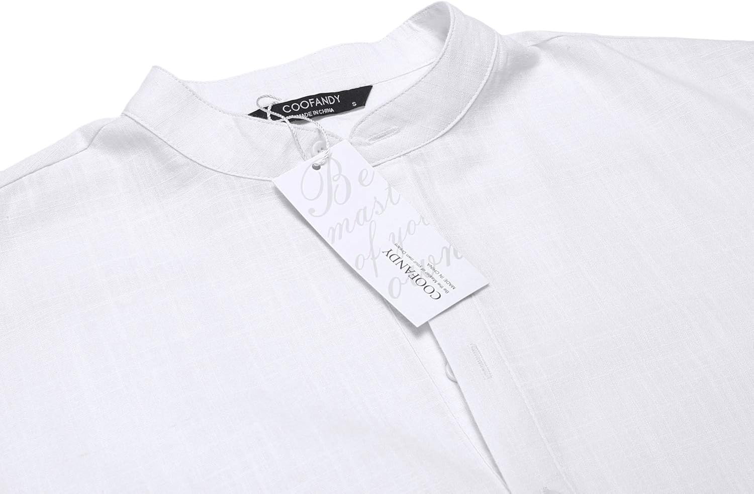 COOFANDY Men's Cotton Linen Henley Shirt Long Sleeve Hippie Casual Beach T Shirts: Clothing