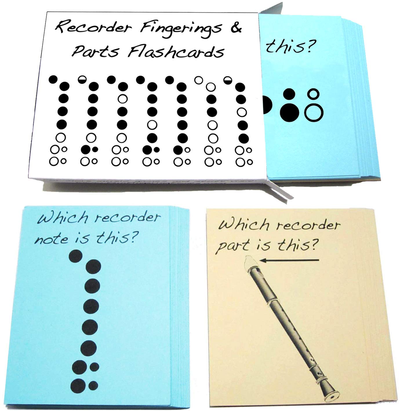 Recorder Fingerings & Recorder Parts Flashcard Set