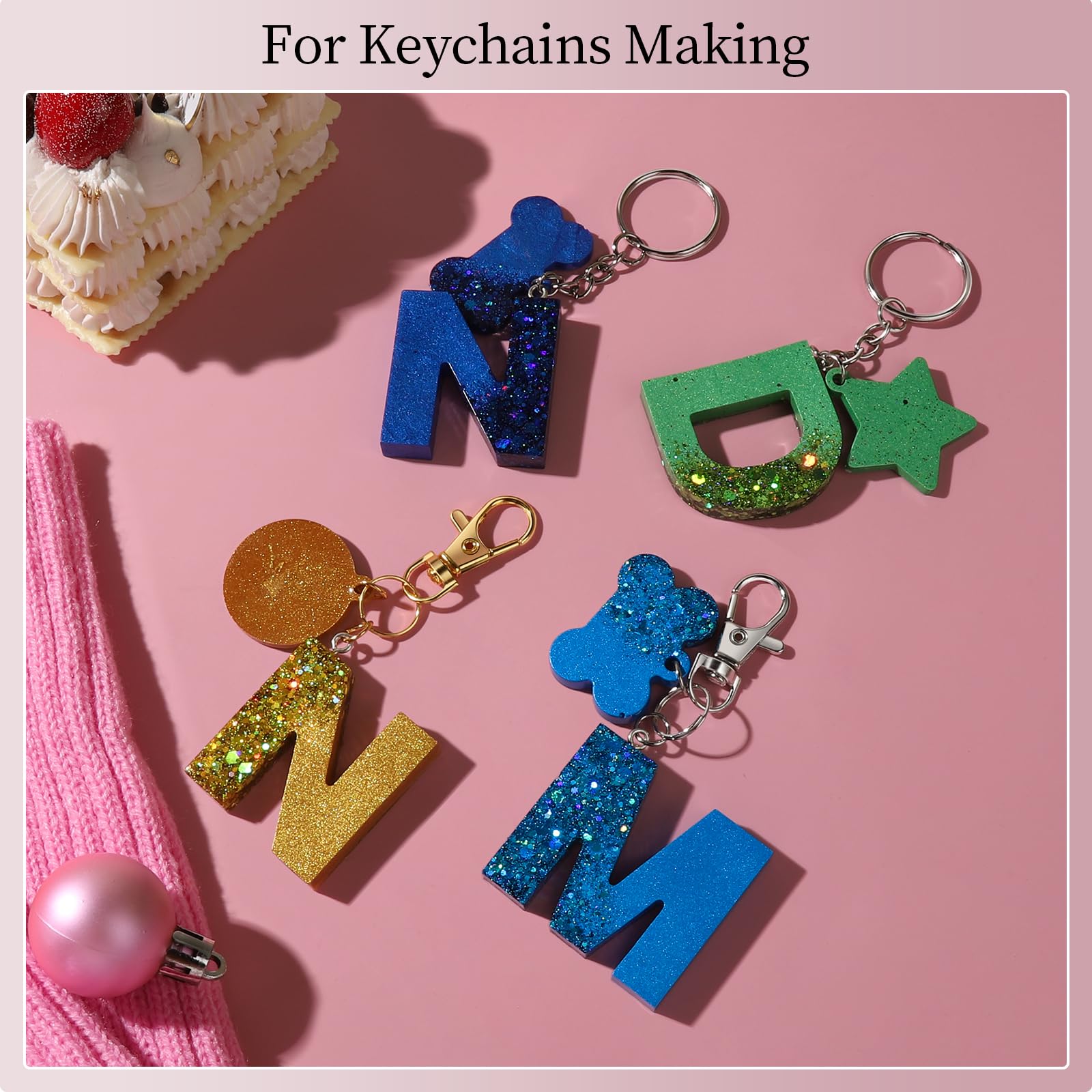 LEOBRO Jump Rings, 968pcs Keychain Making Kit, Keychain Clip and Key Ring, Key Chain Rings, Lobster Claw Clasps for Keychains, Charm Bracelet Jewelry