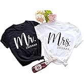 Mr and Mrs Shirts Matching Couple Shirts Just Married Tees Honeymoon Tshirts Wedding Tshirts Cute Couples Outfits Hubby and Wifey Tshirts Custom Date Est
