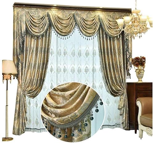 Amazon Com Antique Champaign Gold Curtains And Valance Set