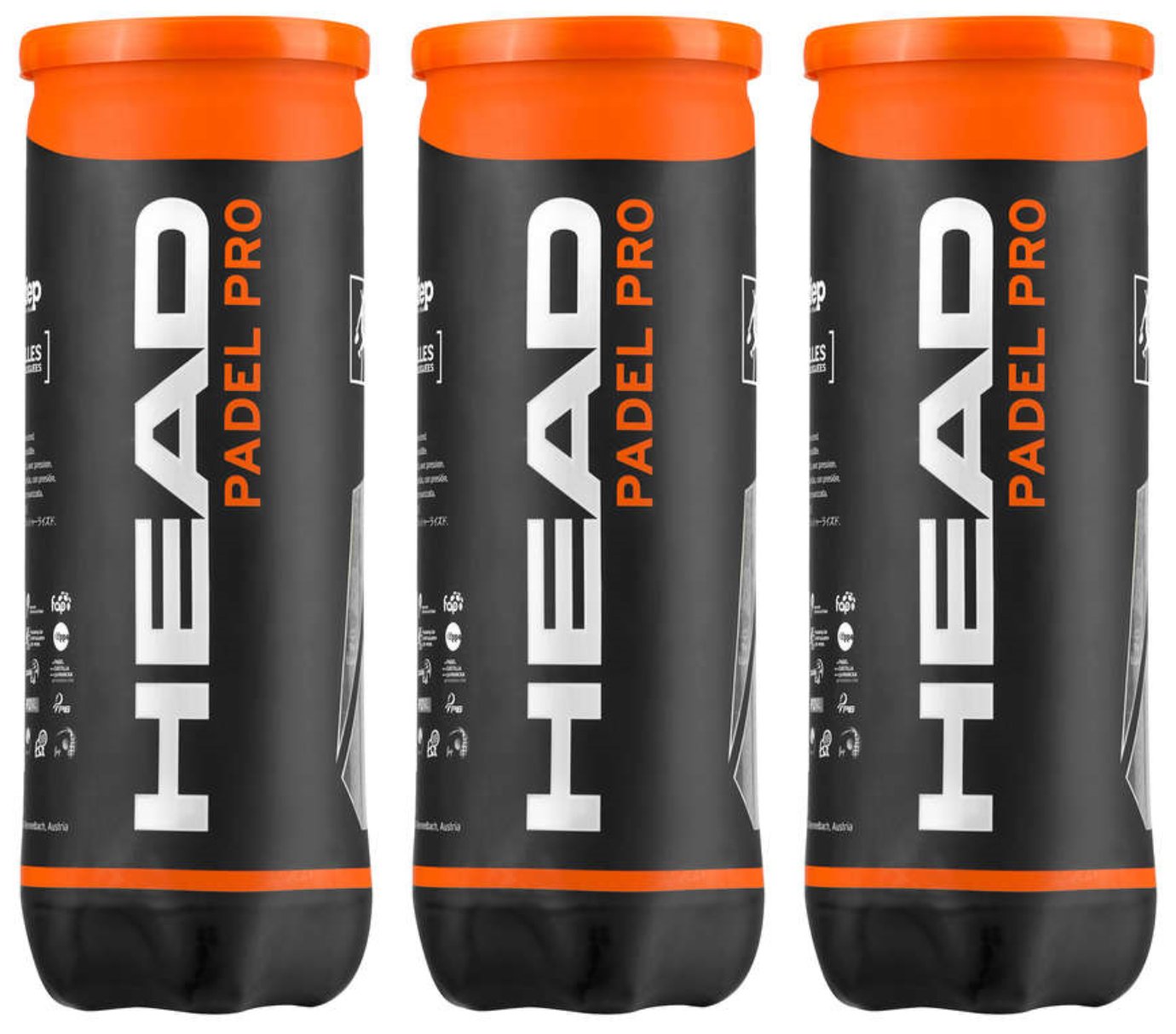 Head Padel Pro WPT Pack of 3 Cans of Padel Balls
