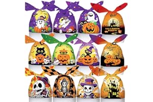 Halloween Candy Bags,120 Pcs Halloween Decorations Snack Treat Favor Bags for Trick or Treat Party,Sweets Cookie Biscuit Gift