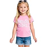 NUMYEAN Birthday Girl Shirt Toddler Baby Girls Birthday Outfit Cotton T-Shirt Size 2-10 Years