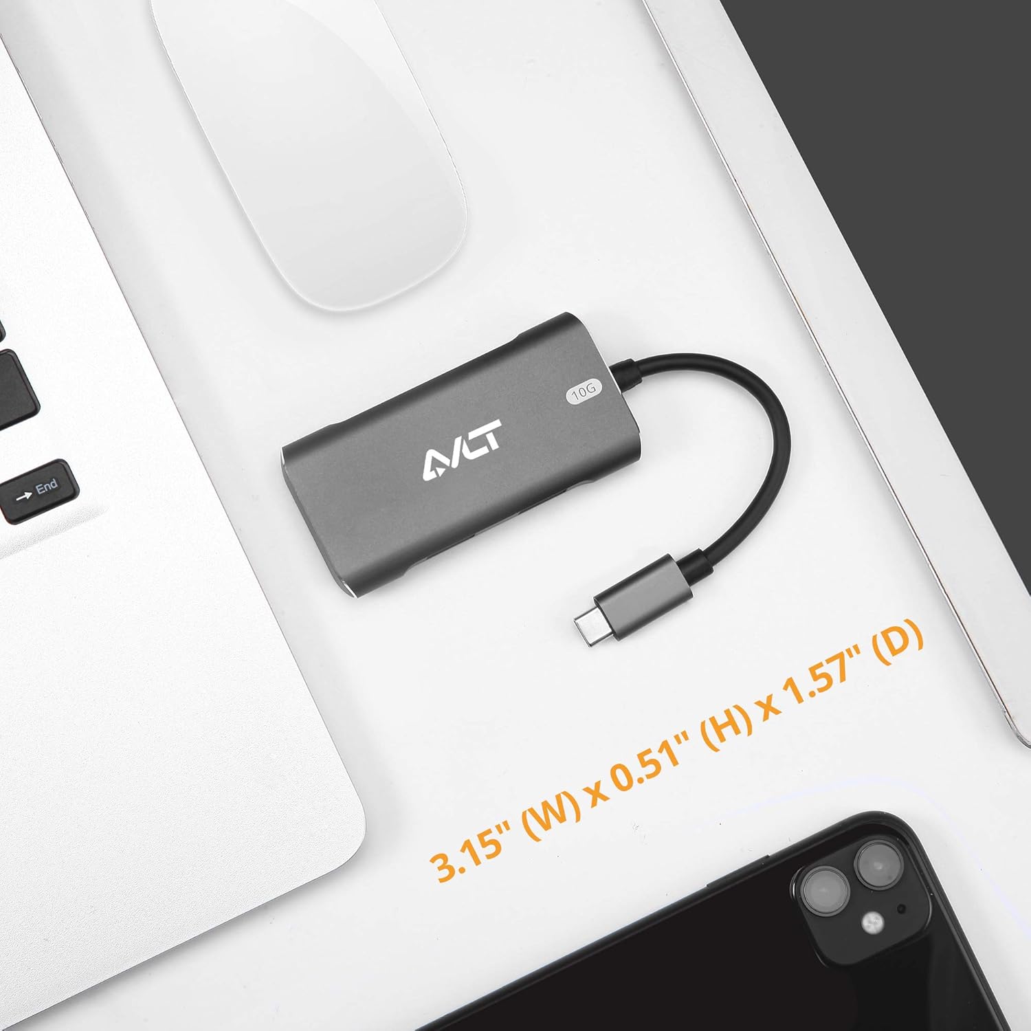 AVLT 4-Port USB 3.1 Gen 2 10G Hub - USB-A x2 USB-Cx2 - Portable USB-C Hub for MacBook Pro, iMac, iPad Pro, MacBook Air, Surface Pro, Pixel Slate, Galaxy Tab: Electronics
