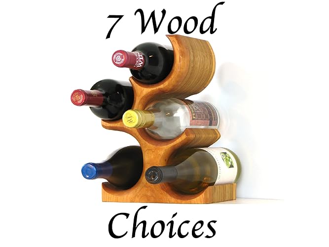 Wood Wine Rack Tree Unique 5 Bottle Standing Wine Rack