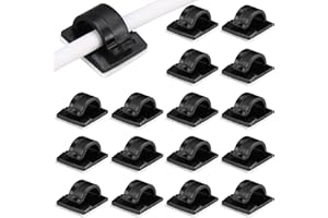 Fippy 100PCS Adhesive Cable Clips Wire Holder Clips, Self Adhesive Cable Management Clips for Wire Cable Management (Black)
