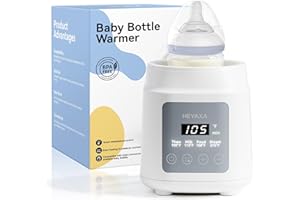 HEYAXA Bottle Warmer with Even Heating to Prevent Nutrient Loss from Fast Heating, Baby Bottle Warmer for Breastmilk & Formula, Accurate Temp Control, Defrost, Keep Warm, Heat Baby Food (White)