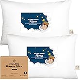 KeaBabies 2-Pack Toddler Pillows 2 Year Old to 5-13x18 Soft Organic Cotton Kids Pillow for Sleeping, Travel, School, Daycare, Nap, Toddler Bed, Machine Washable, Without Pillowcase (Soft White)